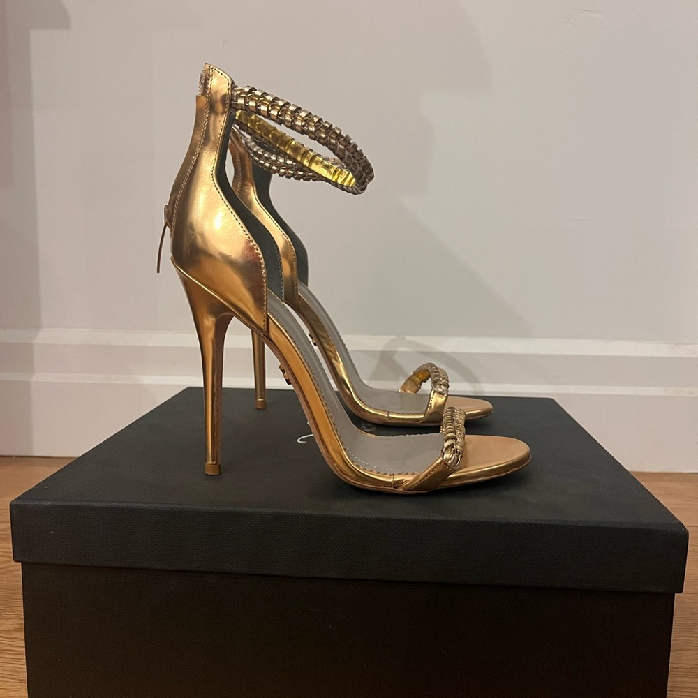 Monika Chiang Metallic Gold Heels